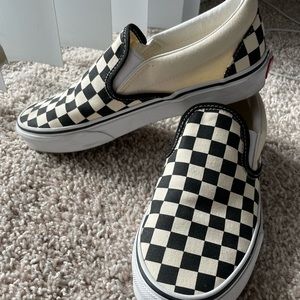 Original Vans, black and white checker pattern.